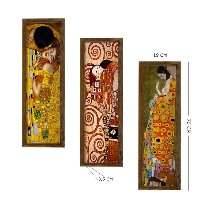 Wallity Cuadro Decorativo Gustav Klimt - Juego de 3 Piezas KZM393 Wallity Cuadro Decorativo Gustav Klimt - Juego de 3 Piezas KZM393
